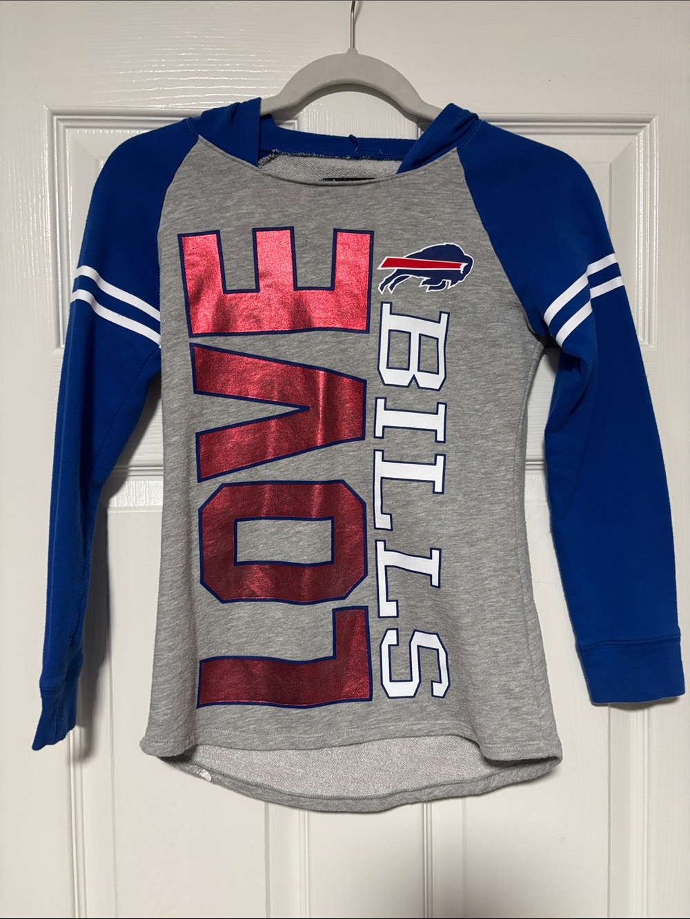 Buffalo David Bitton Kids Gray & Royal Blue LOVE Hoodie